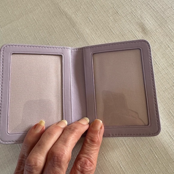 Coach Lavender and Cream Leather Travel Wallet - Picture 4 of 5
